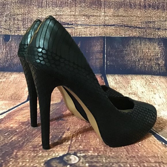 Jessica Simpson Sz 6B Nelson Black Snakeskin Pumps - Picture 8 of 13